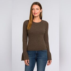 Kier + J 100% Cashmere Bell Sleeve Sweater